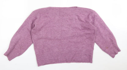 M&S Womens Purple  Acrylic Pullover Sweatshirt Size L