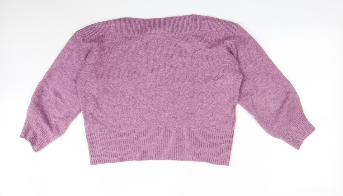 M&S Womens Purple  Acrylic Pullover Sweatshirt Size L