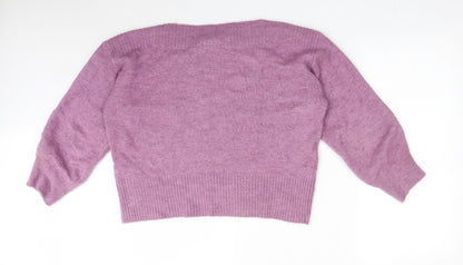 M&S Womens Purple  Acrylic Pullover Sweatshirt Size L
