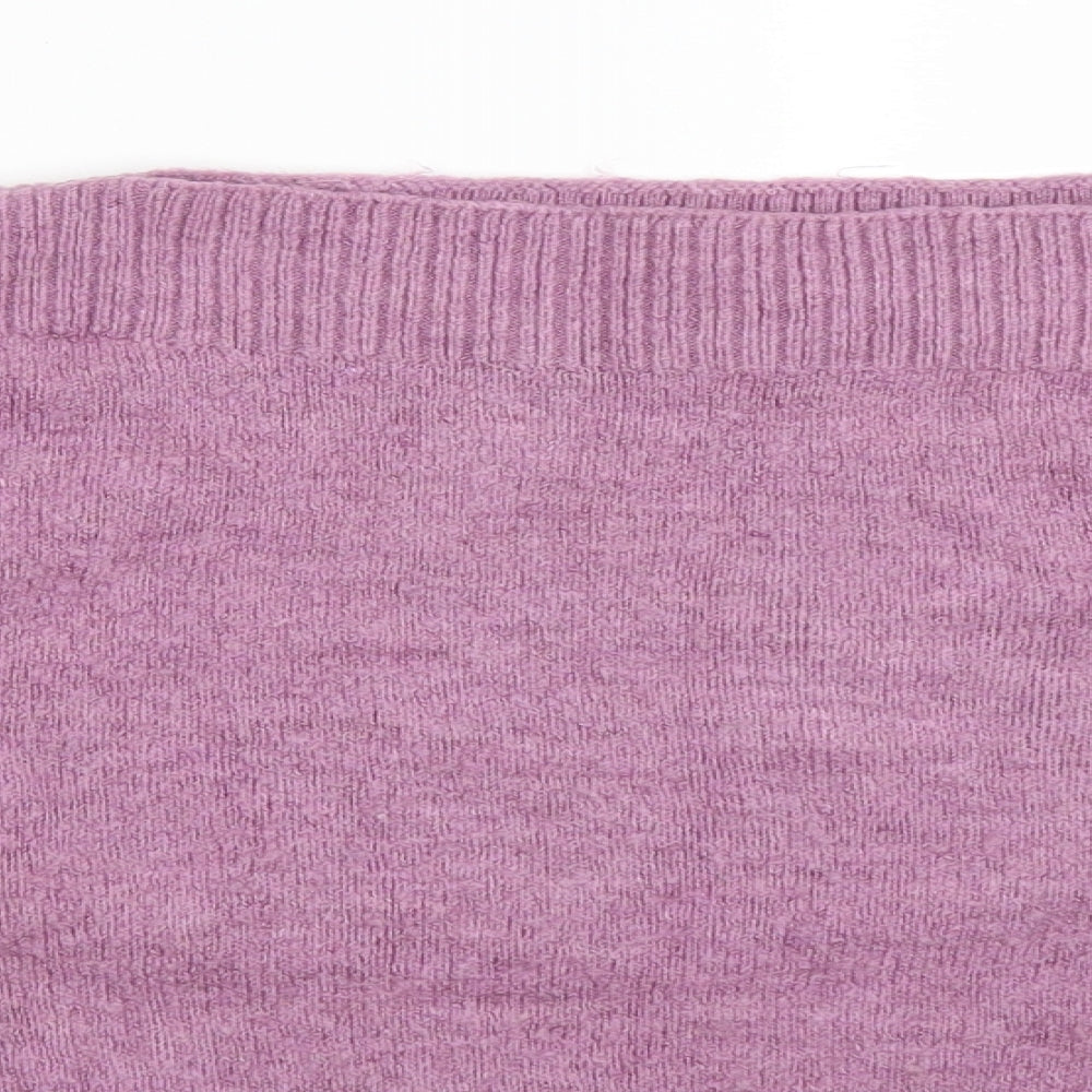M&S Womens Purple  Acrylic Pullover Sweatshirt Size L