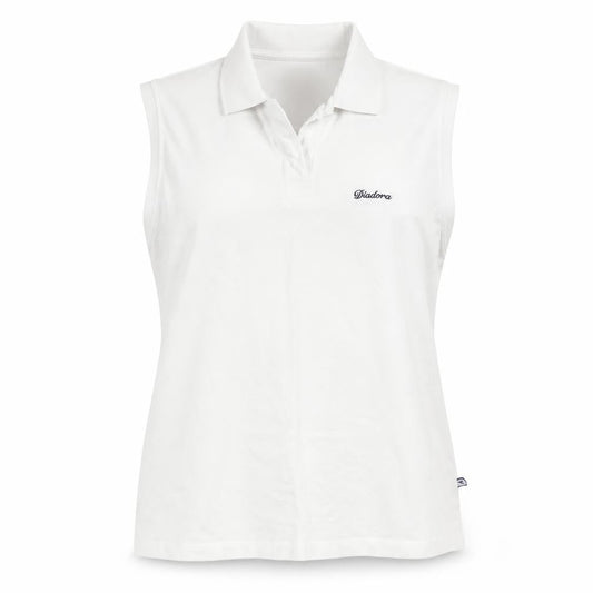 Diadora Womens White  Cotton Basic Polo Size 18 Collared