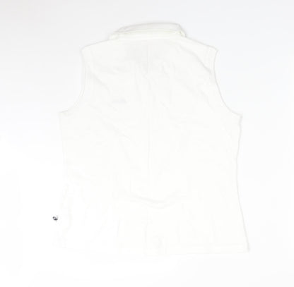 Diadora Womens White  Cotton Basic Polo Size 18 Collared
