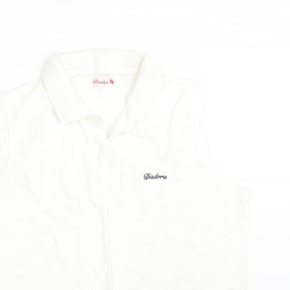 Diadora Womens White  Cotton Basic Polo Size 18 Collared