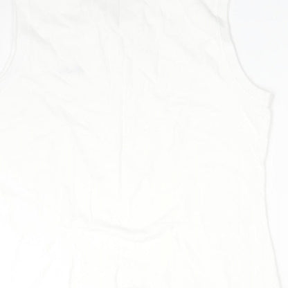 Diadora Womens White  Cotton Basic Polo Size 18 Collared
