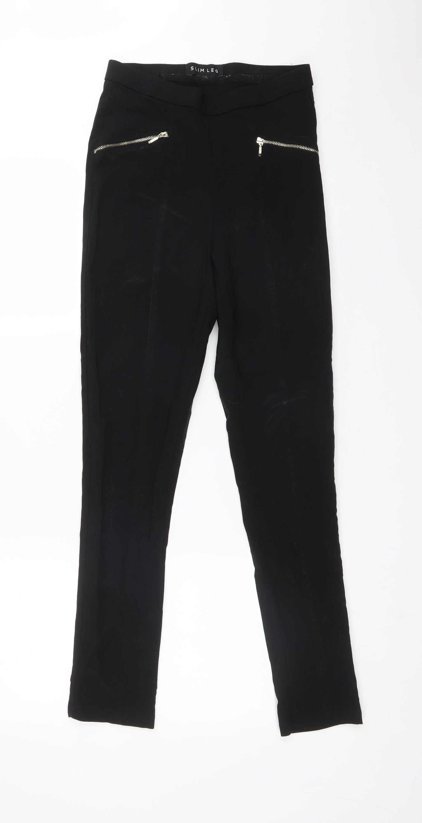 Womens UK Size 8 Peacocks Regular Fit  Black Trousers