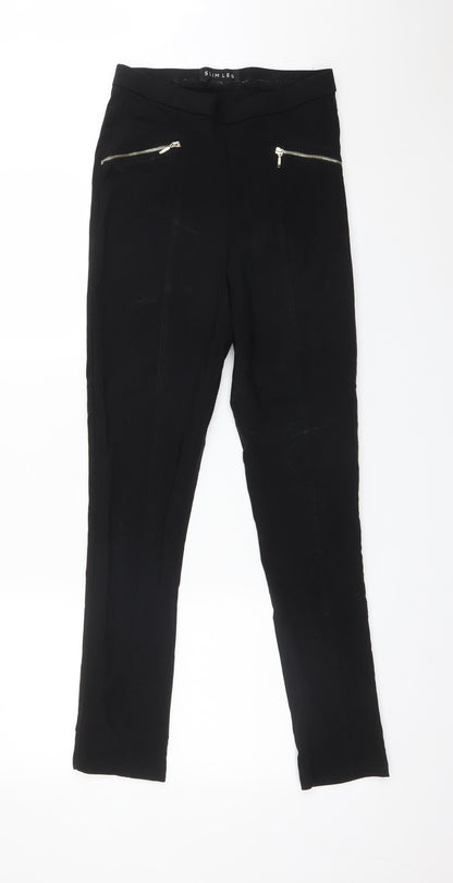 Womens UK Size 8 Peacocks Regular Fit  Black Trousers