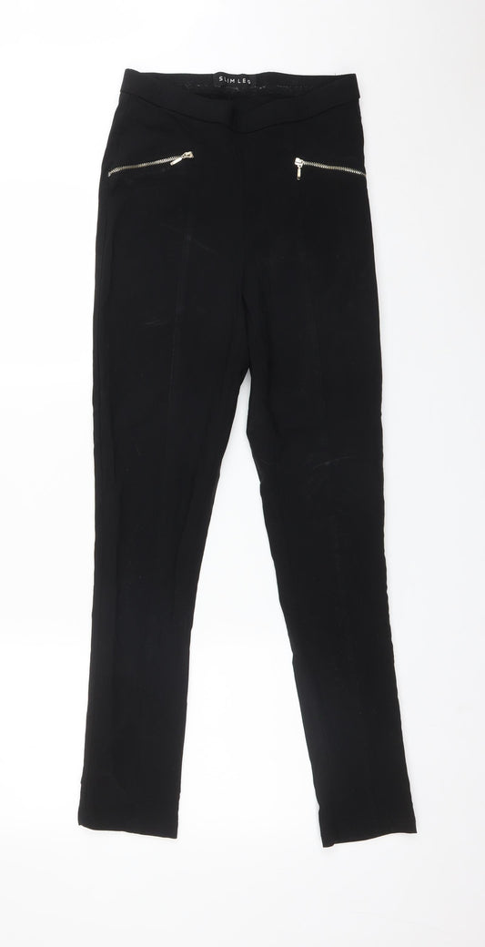 Womens UK Size 8 Peacocks Regular Fit  Black Trousers