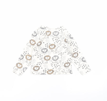 Additional front view of Tu boys’ white cotton basic t-shirt, size 12, years round neck