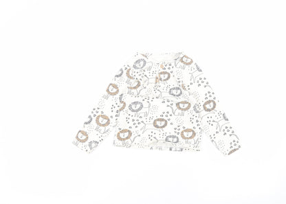 Back view of Tu boys’ white cotton basic t-shirt, size 12, years round neck