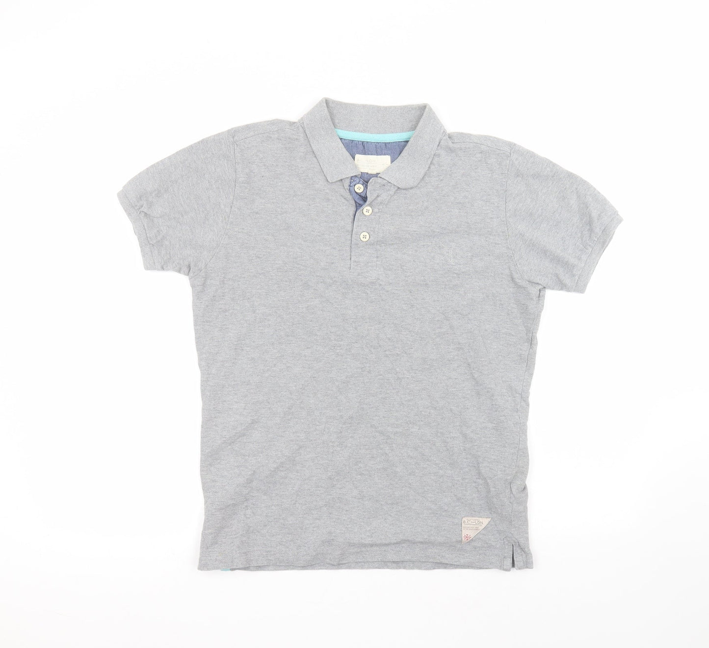 B.C.LDN Mens Grey  Cotton  Polo Size S Collared