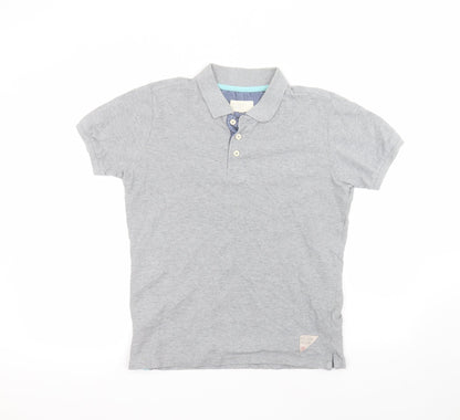 B.C.LDN Mens Grey  Cotton  Polo Size S Collared