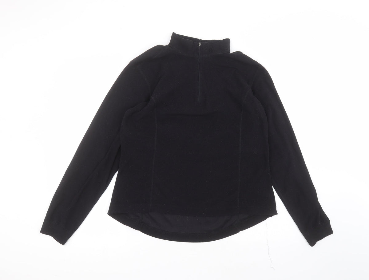 Additional front view of Cross women’s black round neck polyester jumper, size UK 18
