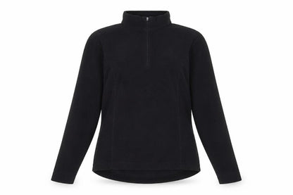 Front view of Cross women’s black round neck polyester jumper, size UK 18