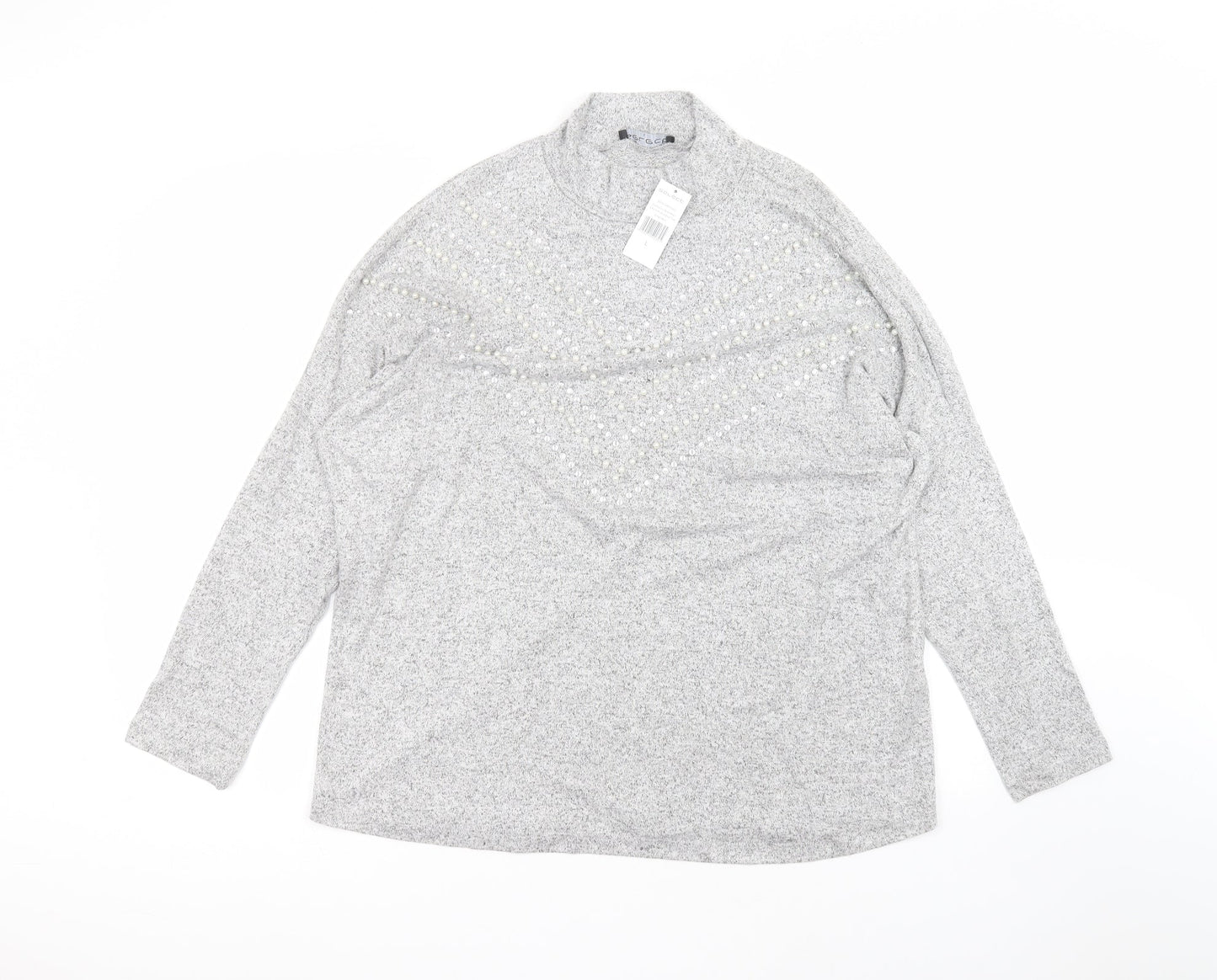 Womens UK Size L Select Grey Basic T-Shirt