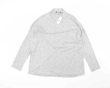 Womens UK Size L Select Grey Basic T-Shirt