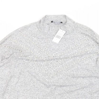 Womens UK Size L Select Grey Basic T-Shirt