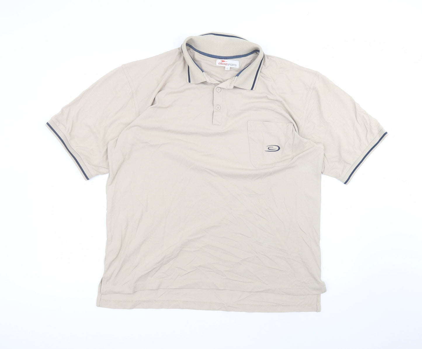 Mens UK Size L Crane Sports Polyamide Polo Shirt
