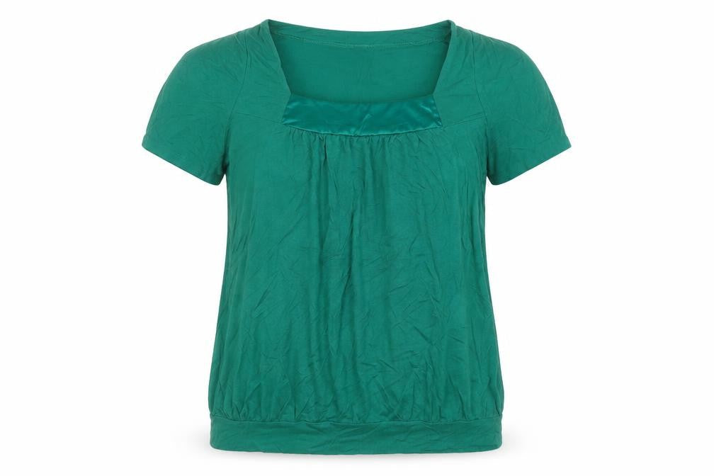 Womens UK Size 18 Mia Moda Green Basic T-Shirt