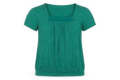 Womens UK Size 18 Mia Moda Green Basic T-Shirt