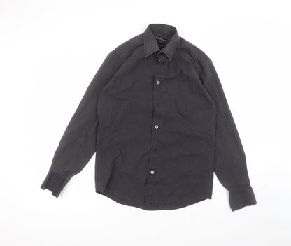 Taylor & Wright Womens Black  Polyester Basic Button-Up Size 14 Collared
