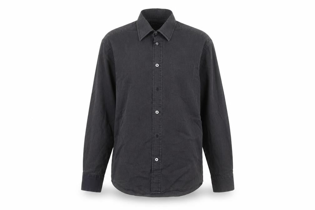 Front view of Taylor & Wright women’s black polyester basic button-up, size UK 14, collared
