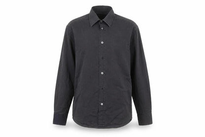 Front view of Taylor & Wright women’s black polyester basic button-up, size UK 14, collared