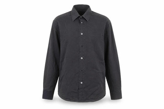 Front view of Taylor & Wright women’s black polyester basic button-up, size UK 14, collared