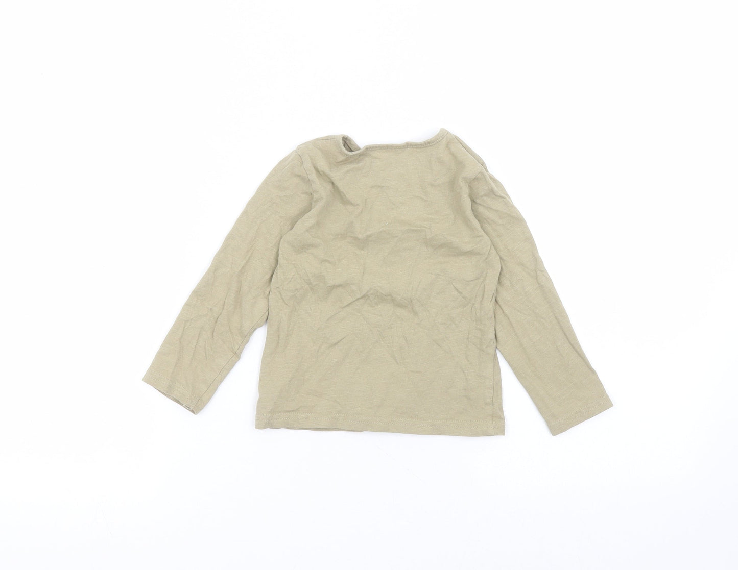 TU Baby Green  Cotton Basic T-Shirt Size 12-18 Months Round Neck
