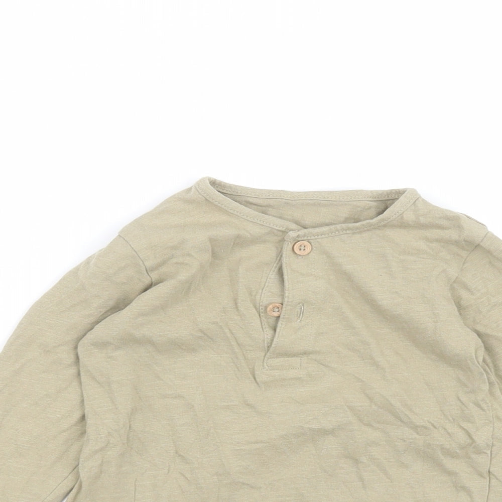 TU Baby Green  Cotton Basic T-Shirt Size 12-18 Months Round Neck