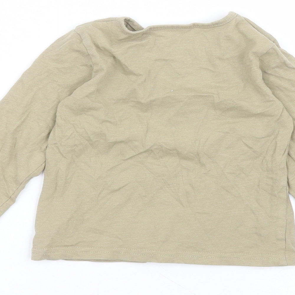 TU Baby Green  Cotton Basic T-Shirt Size 12-18 Months Round Neck