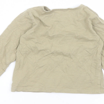 TU Baby Green  Cotton Basic T-Shirt Size 12-18 Months Round Neck
