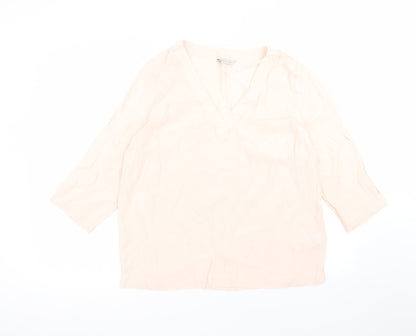 Womens UK Size 14 Marks and Spencer Pink Basic T-Shirt