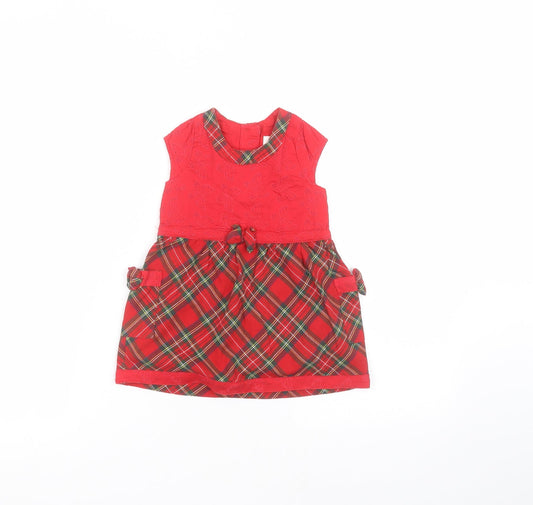 EWM Baby Red  Cotton A-Line  Size 12-18 Months  Round Neck