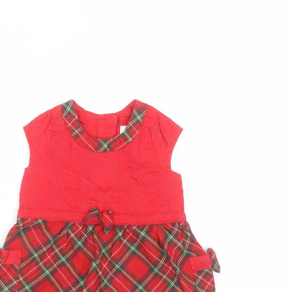 EWM Baby Red  Cotton A-Line  Size 12-18 Months  Round Neck