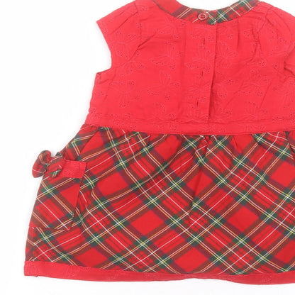 EWM Baby Red  Cotton A-Line  Size 12-18 Months  Round Neck