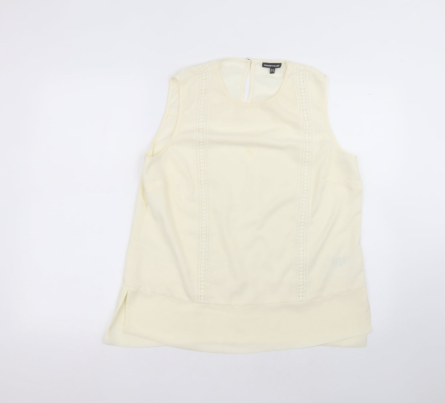 Womens UK Size 16 Warehouse Beige Basic T-Shirt