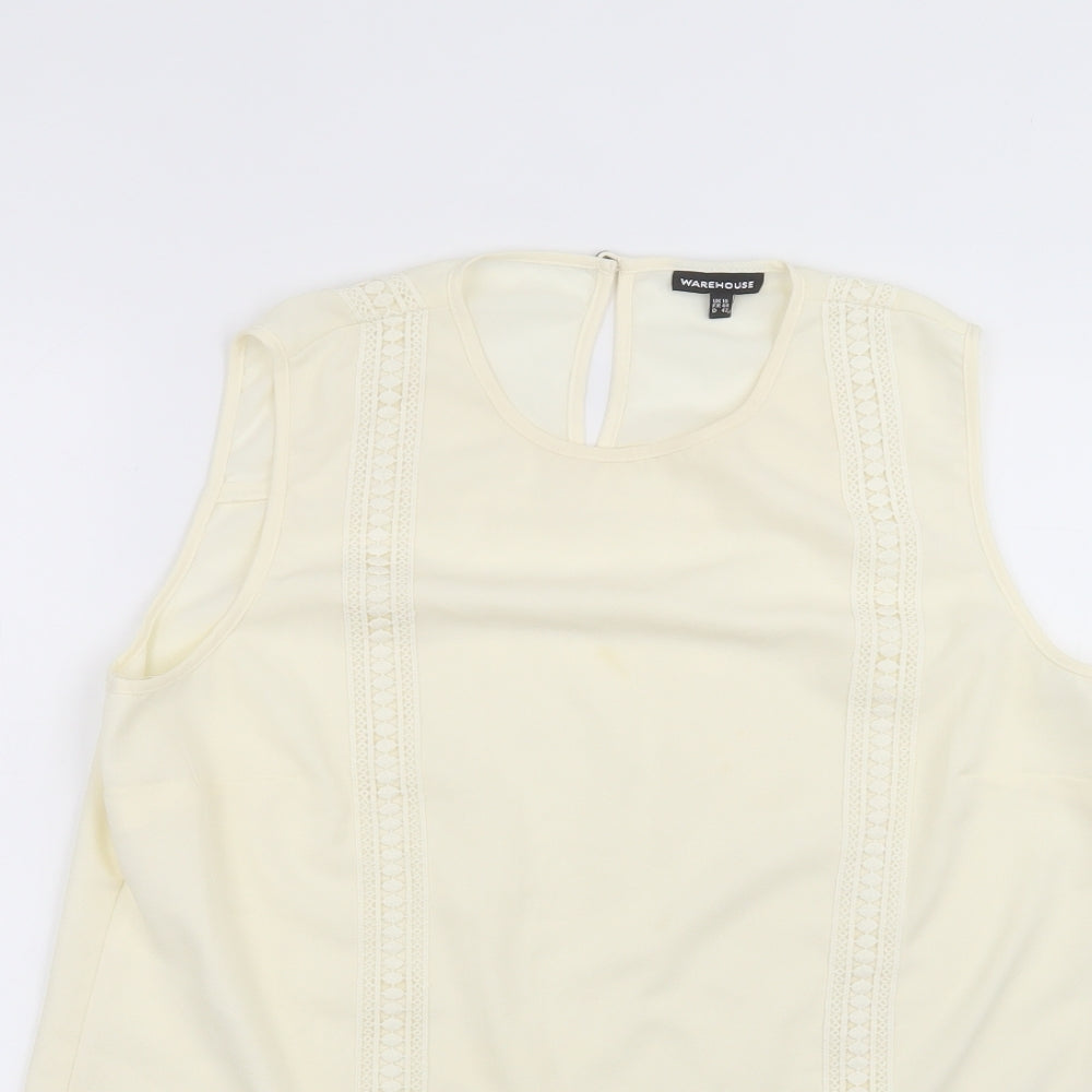 Womens UK Size 16 Warehouse Beige Basic T-Shirt