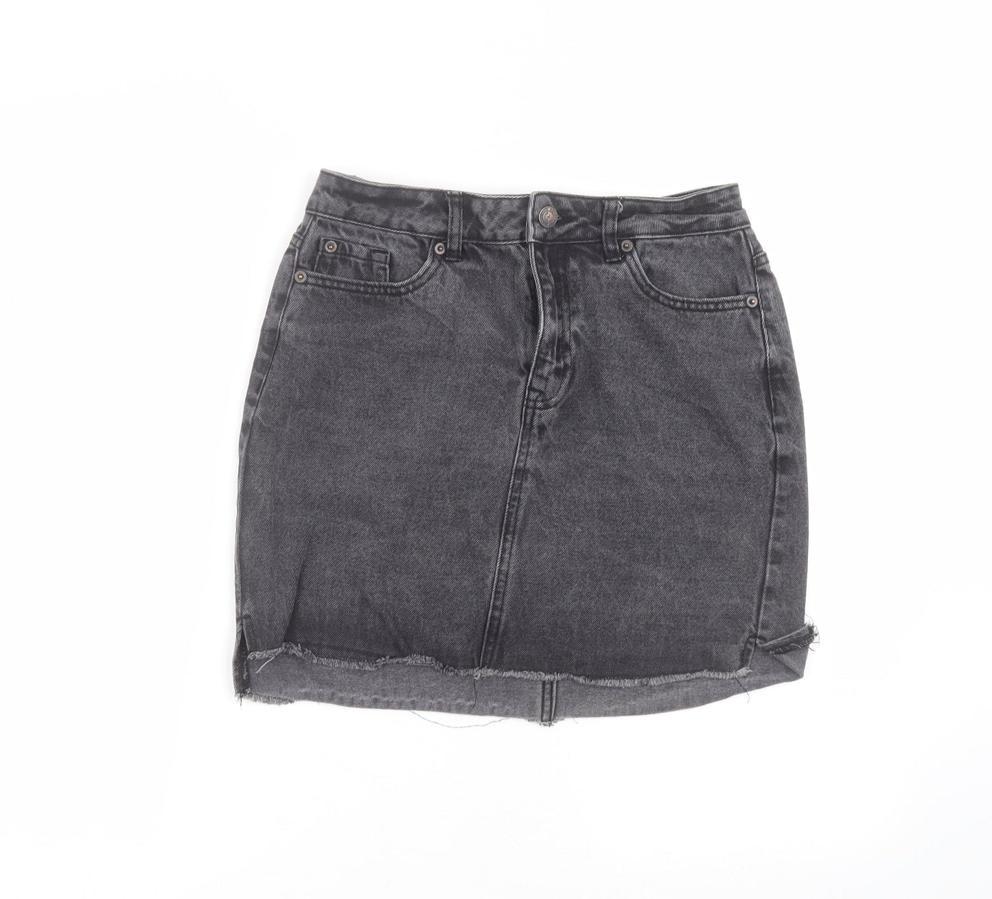 New Look Womens Black  Cotton Mini Skirt Size 8