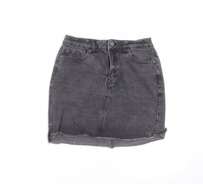 New Look Womens Black  Cotton Mini Skirt Size 8