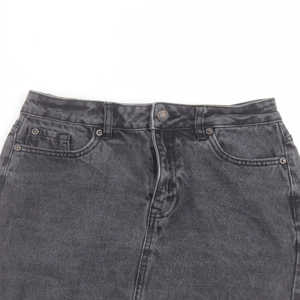New Look Womens Black  Cotton Mini Skirt Size 8