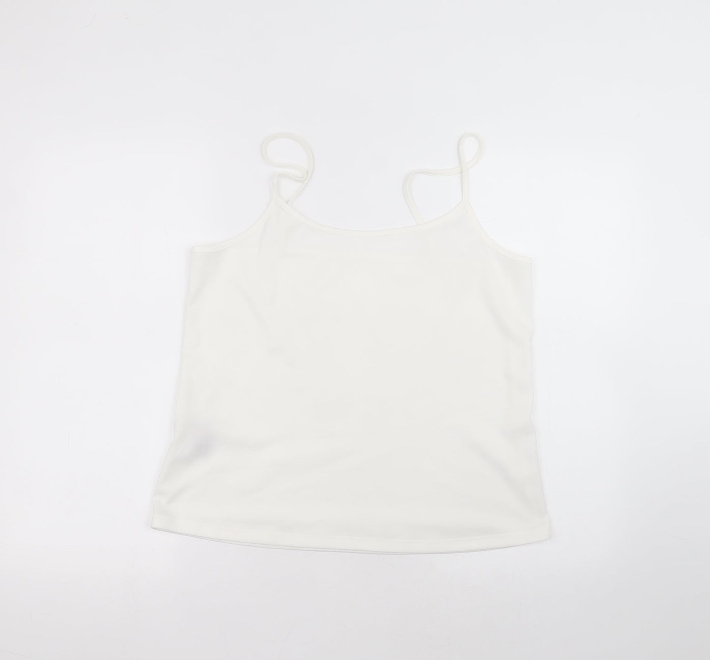 Matalan Womens White  Polyester Basic T-Shirt Size 16 Round Neck