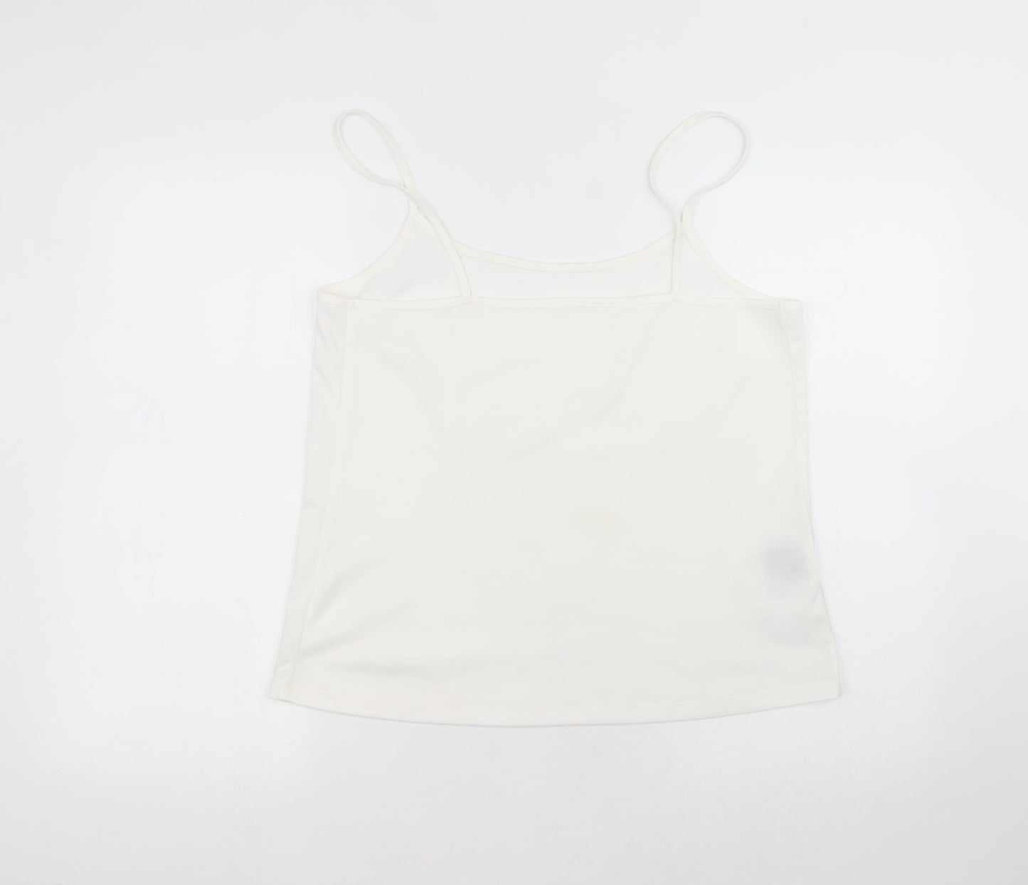Matalan Womens White  Polyester Basic T-Shirt Size 16 Round Neck