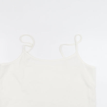 Matalan Womens White  Polyester Basic T-Shirt Size 16 Round Neck