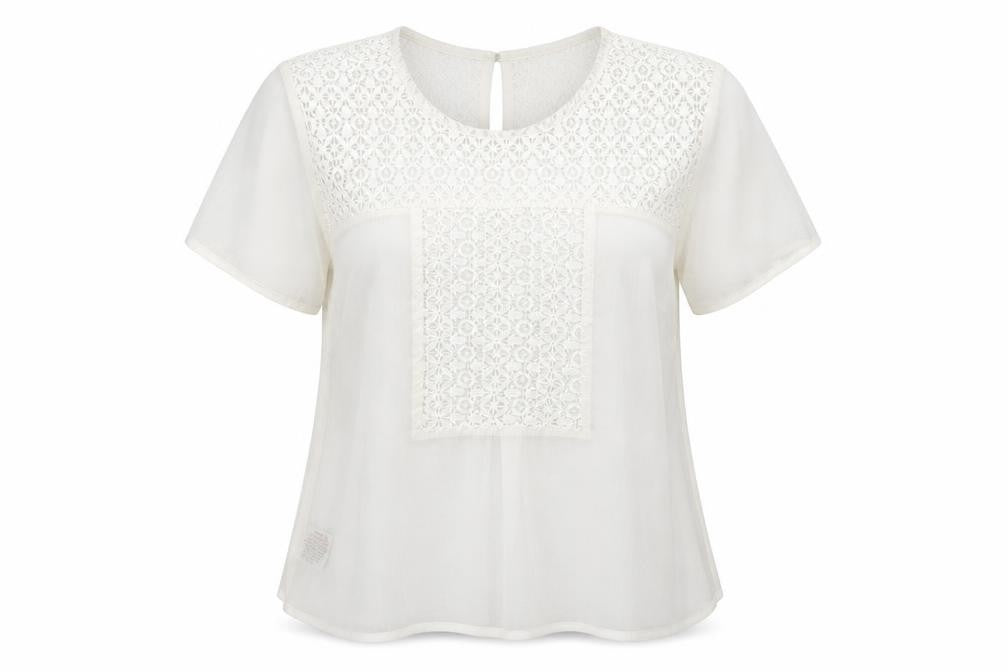 falmer Womens White  Polyester Basic T-Shirt Size 16 Round Neck