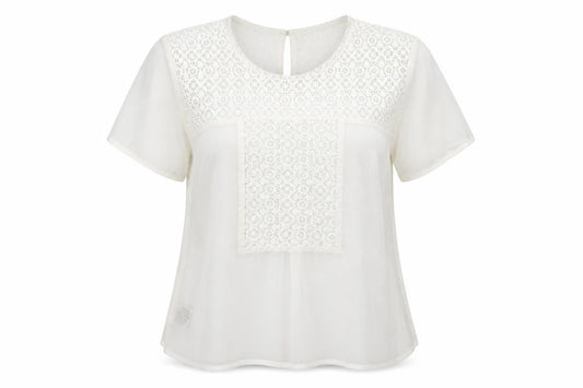 falmer Womens White  Polyester Basic T-Shirt Size 16 Round Neck