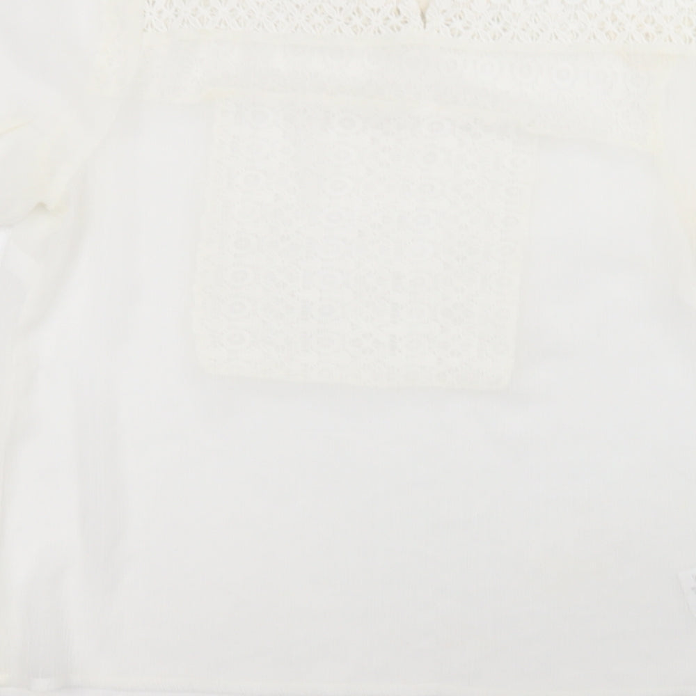 falmer Womens White  Polyester Basic T-Shirt Size 16 Round Neck
