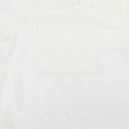 falmer Womens White  Polyester Basic T-Shirt Size 16 Round Neck