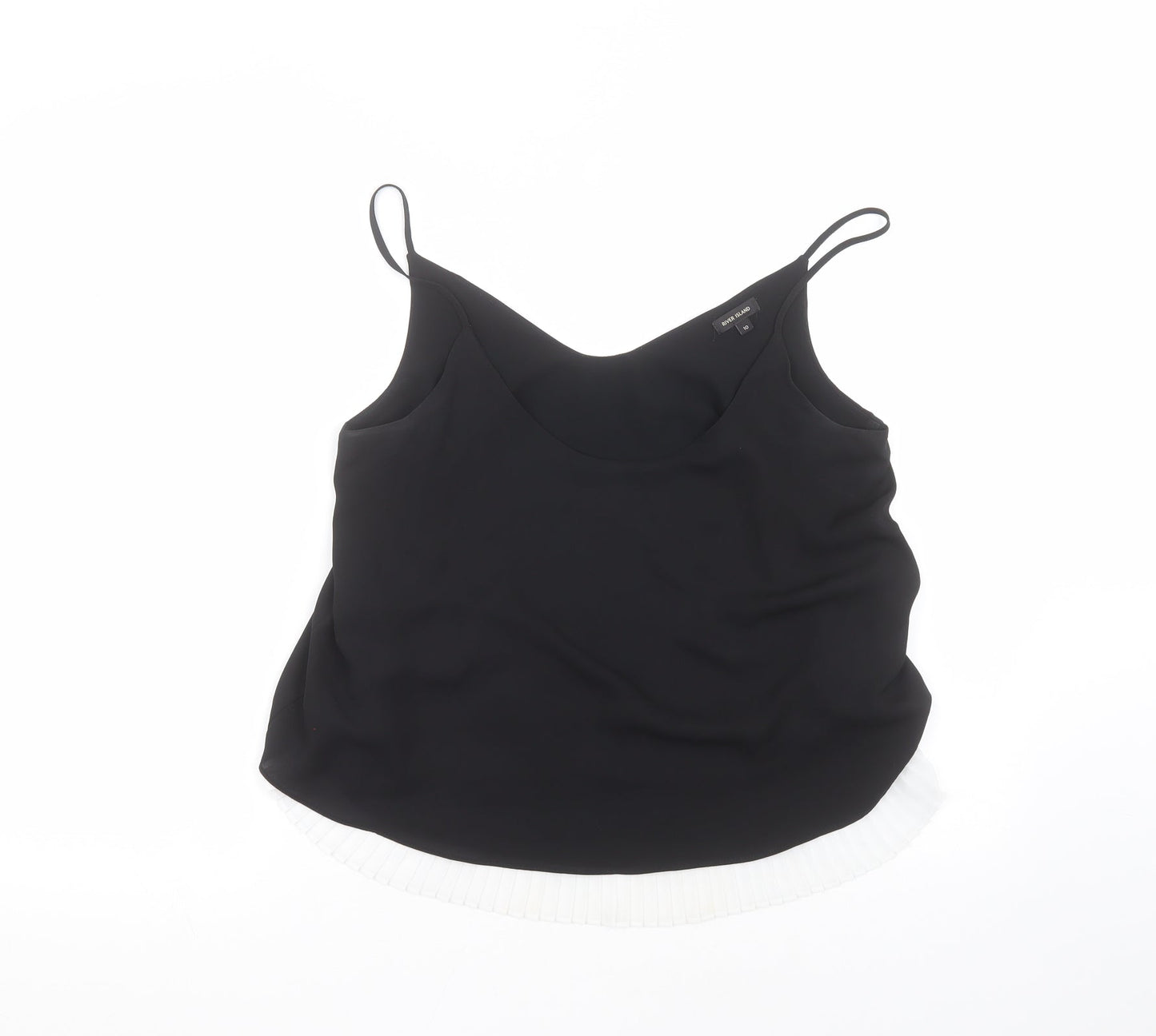 Womens UK Size 10 River Island Black Basic T-Shirt