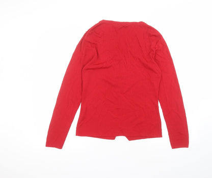 Talisa Womens Red Round Neck  Viscose Cardigan Jumper Size M