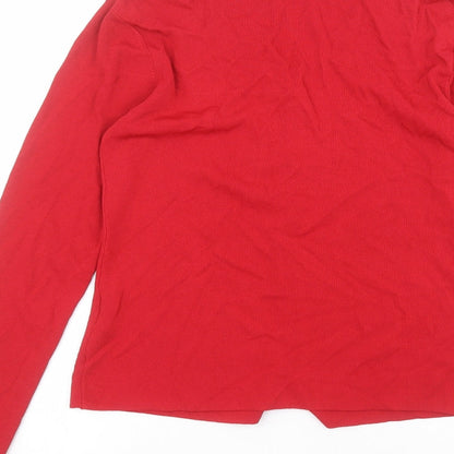 Talisa Womens Red Round Neck  Viscose Cardigan Jumper Size M
